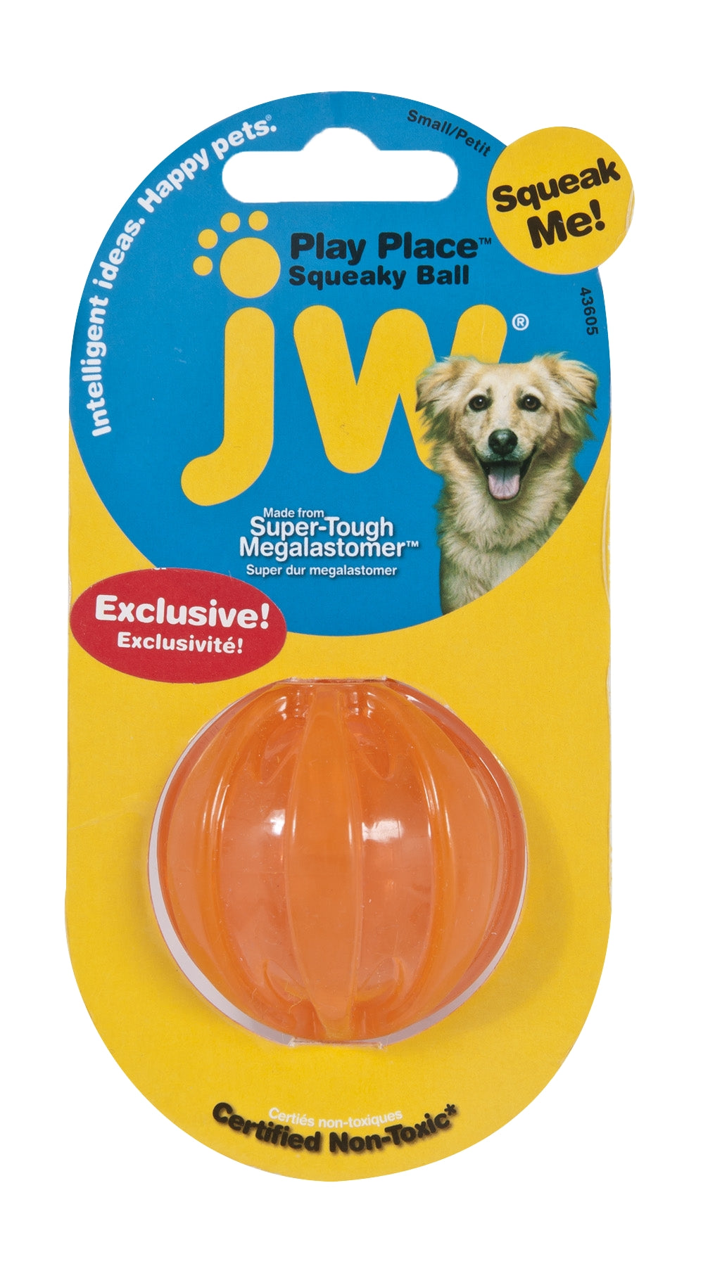 JW Hundespielzeug Ball, Squeaker, Erdnussbutterduft, Ø 4,5 cm