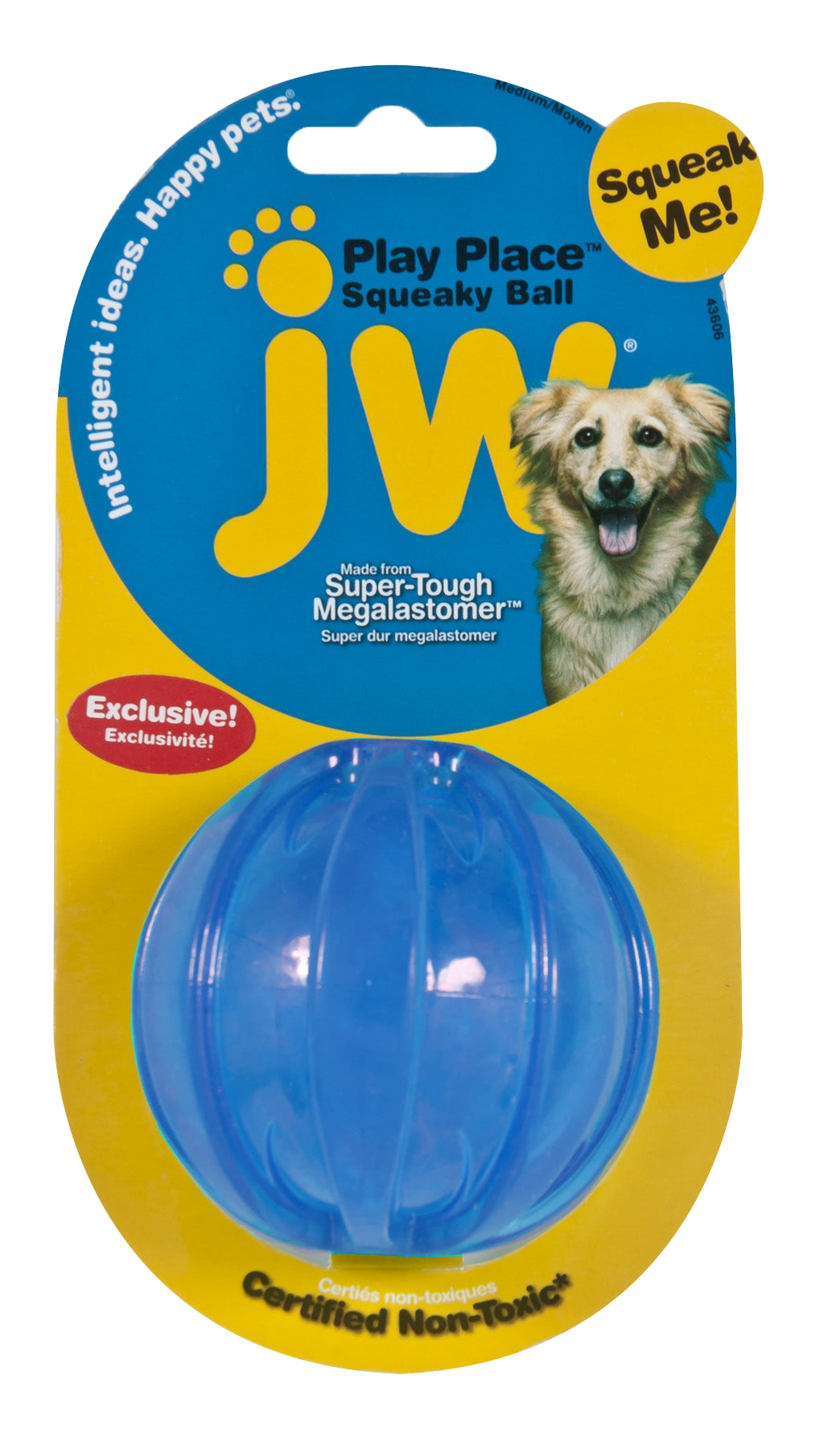 JW Hundespielzeug Ball, Squeaker, Erdnussbutterduft, Megalastomer, Ø 7,5 cm