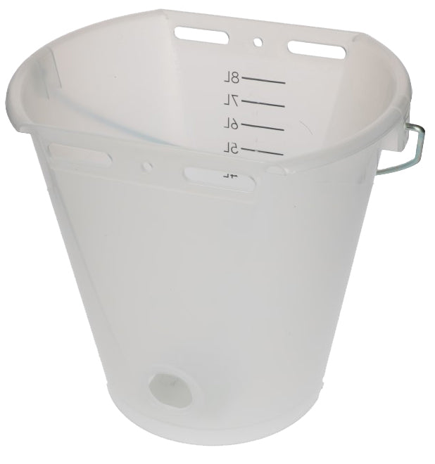 Kälbereimer, weiß transparent, flach, 2-seitig, 8 l