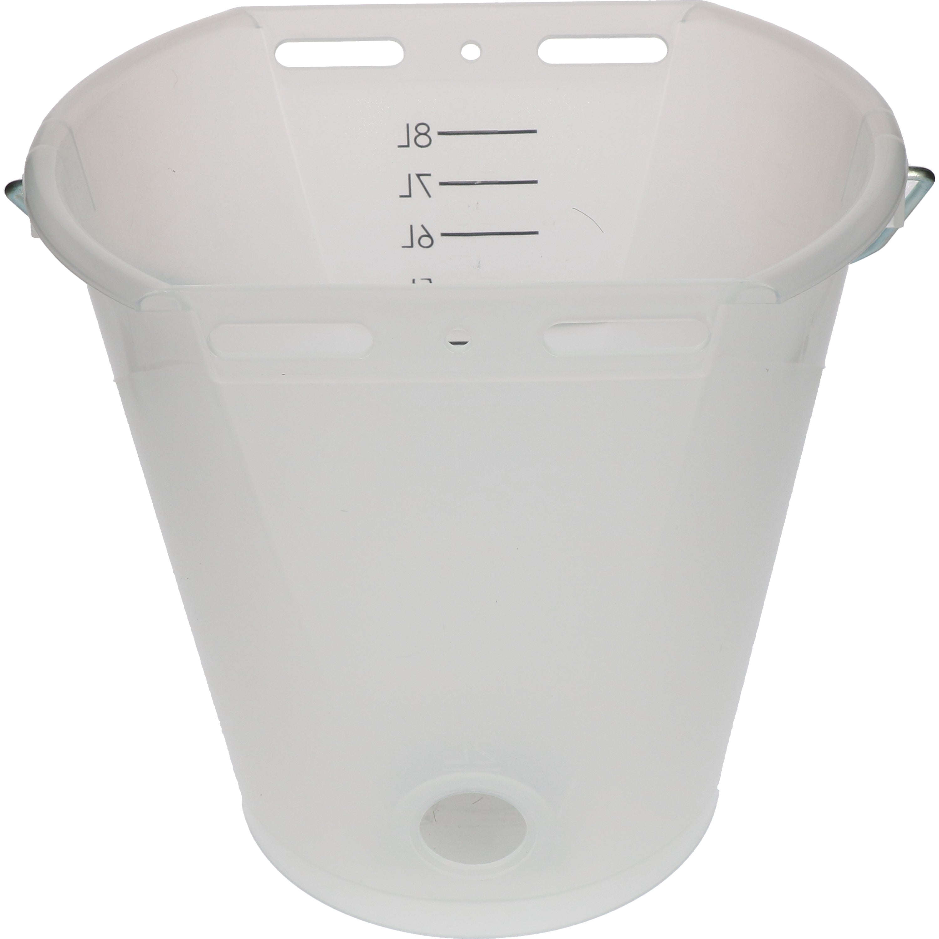 Kälbereimer, weiß transparent, flach, 2-seitig, 8 l