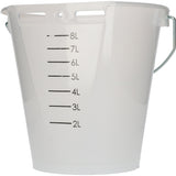 Kälbereimer, weiß transparent, flach, 2-seitig, 8 l