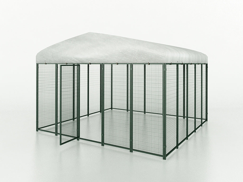 Cucciolotta Hühnerauslauf Polly Run, 300 x 300 x 205 cm, Kohlenstoffstahl, grün