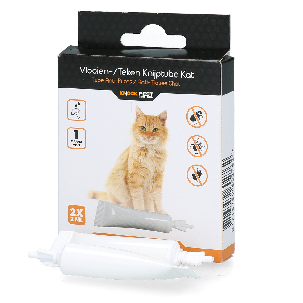Knock Pest Floh-Zeckentube, Katze, ungiftig, 2 x 2 ml