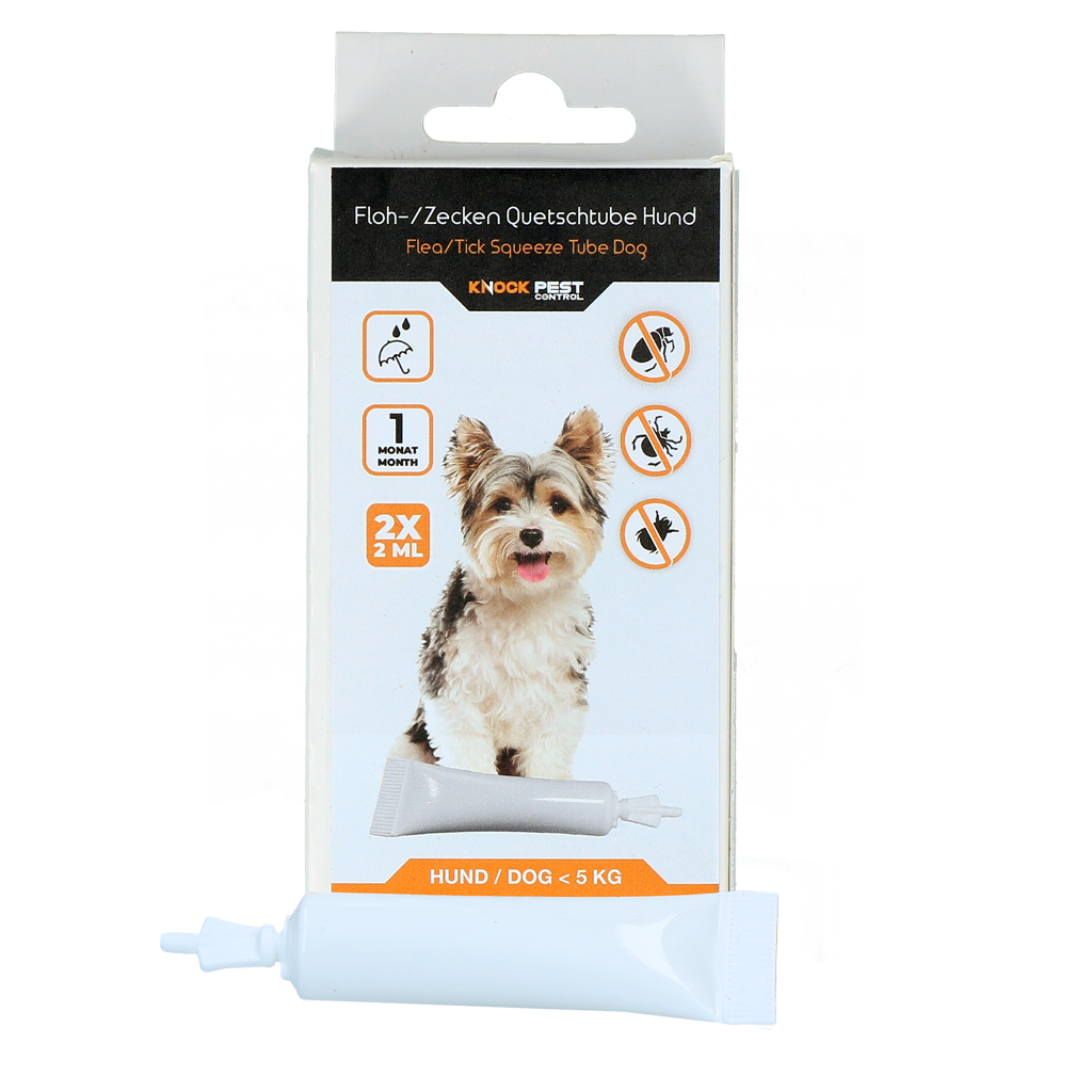 Knock Pest Floh-Zeckentube, Hund unter 5 kg, 2 x 2 ml, DE/UK