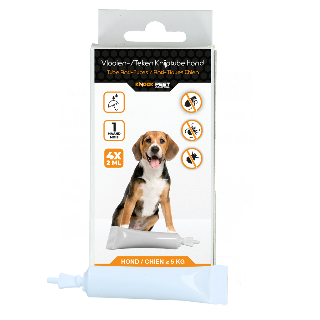 Knock Pest Floh-Zeckentube Hund, 5 bis 15 kg, 4 x 2 ml, NL/FR