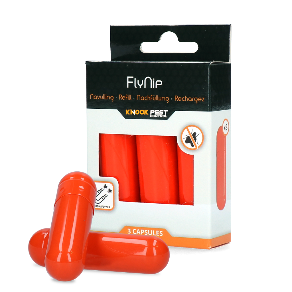 Knock Pest FlyNip Nachfüllpack, Lockstoff für Fliegen, 3 Kapseln