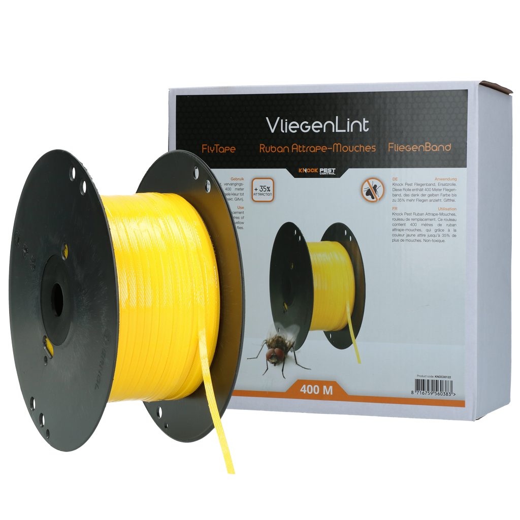 Knock Pest Fliegenband Ersatzrolle, gelb, 400 m