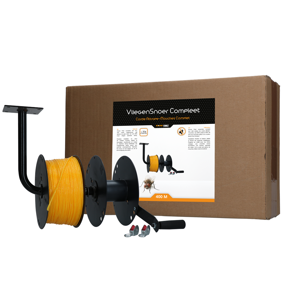 Knock Pest Fliegenschnur Komplettset, gelb, 400 m