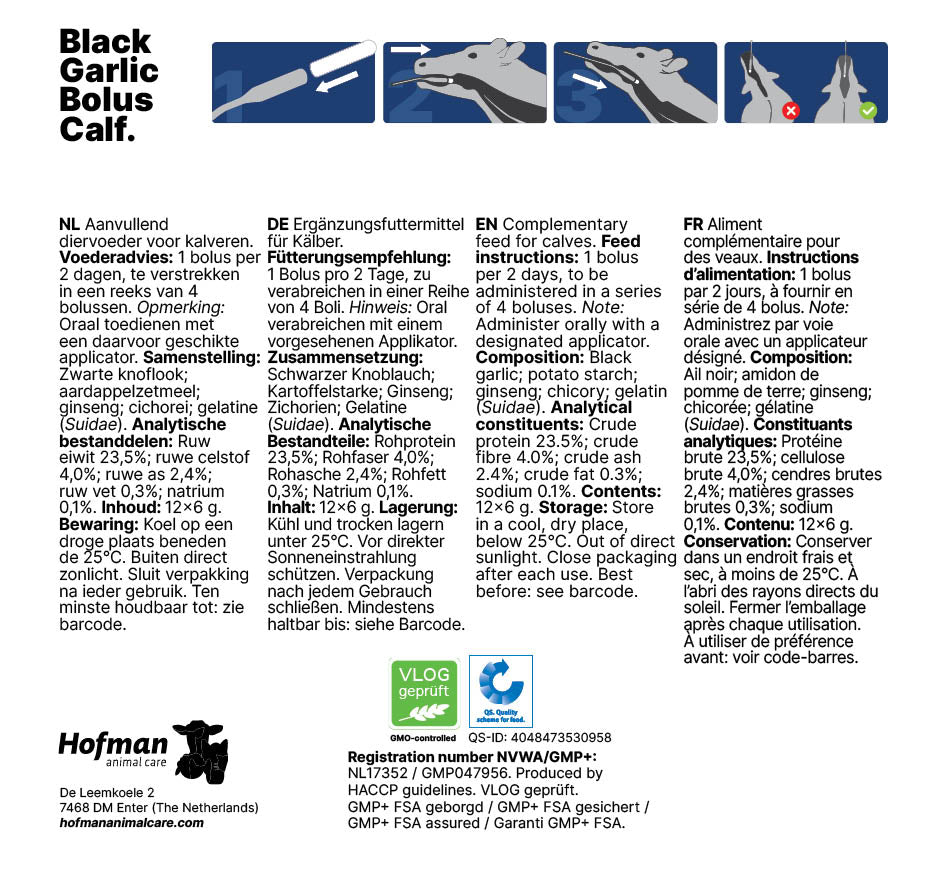 Excellent Black Garlic Bolus für Kälber, 12 Stk