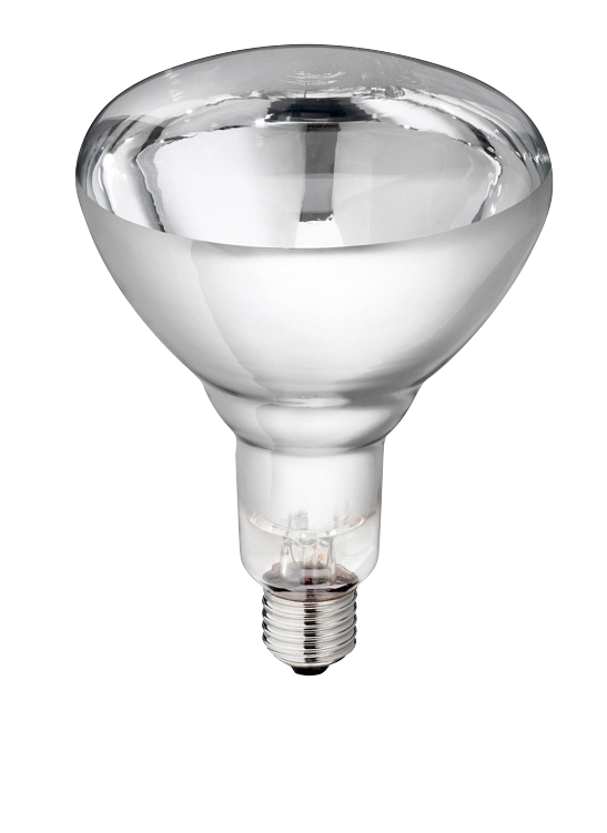 Hartglas Lampe, 250 W, weiß