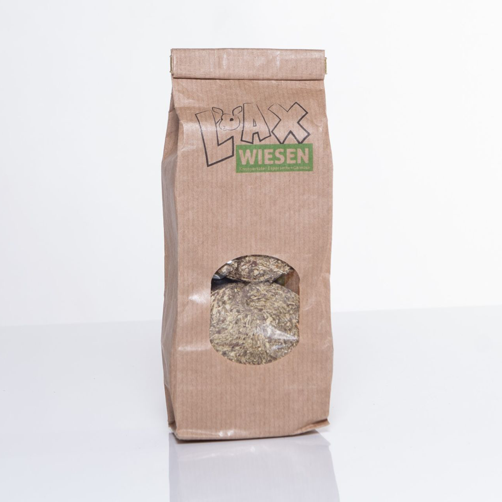 Lax Wiesen Knuspertaler Esparsette, Gemüse, Ergänzungsfutter für Kaninchen, Hamster, Meerschweinchen, Mäuse, 350 g, 2 Stk