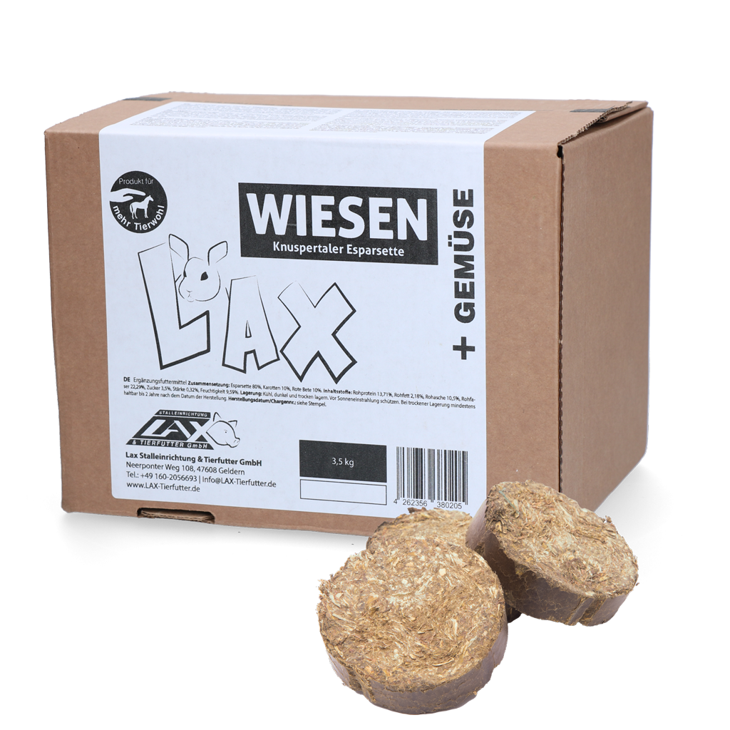 Lax Knuspertaler Esparsette, Gemüse, Ergänzungsfuttermittel für Nager, 3,5 kg, 20 Stk