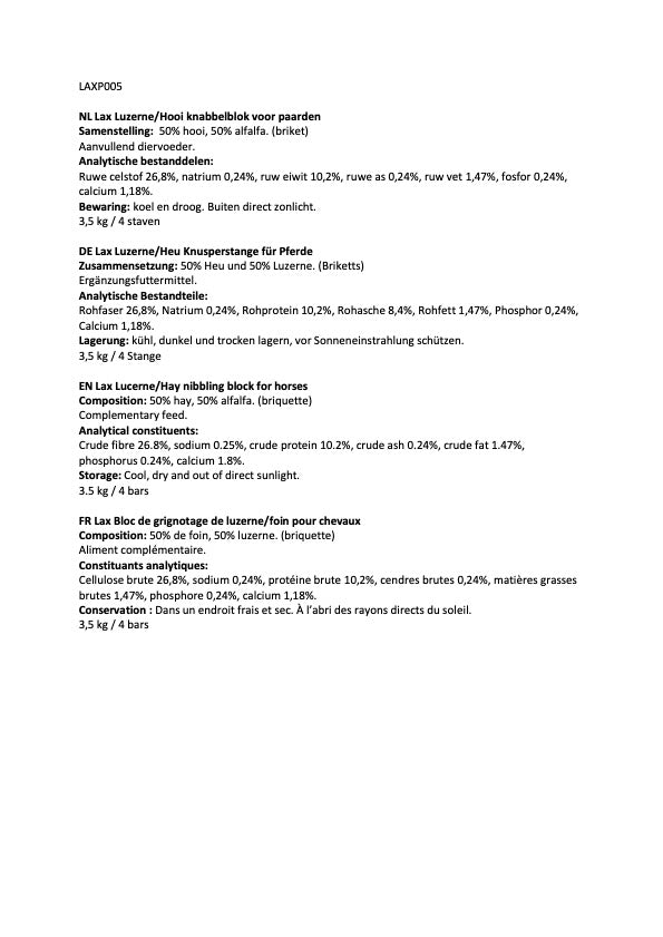 LAX Wiesen Knusperstange mit Luzerne und Heu, getreidefrei, 4 Stk