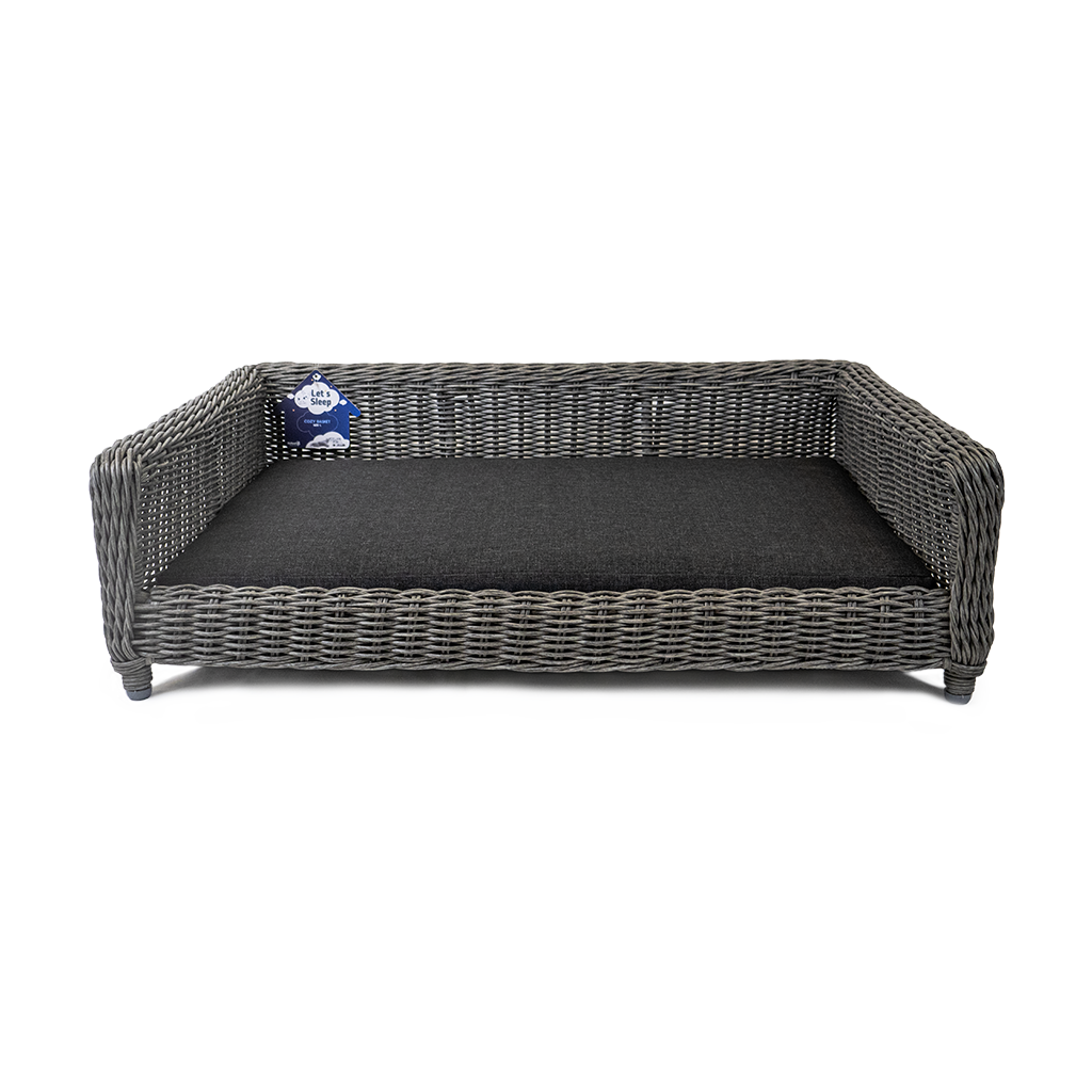 Let's Sleep Hundekorb Weide, Kissen, L, 95 x 68 x 28 cm, Anthrazit