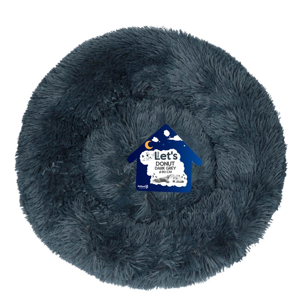 Let's Sleep Hundebett Donut, Dunkelgrau, XL, Ø 80 cm