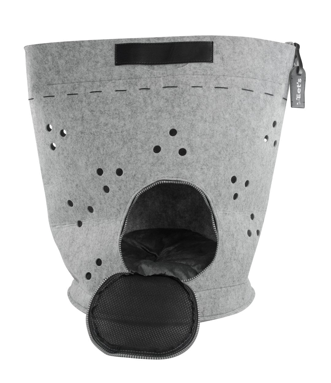Let's Sleep Reisetasche für Katzen, Filz, grau, 50 cm hoch, 36 cm Boden
