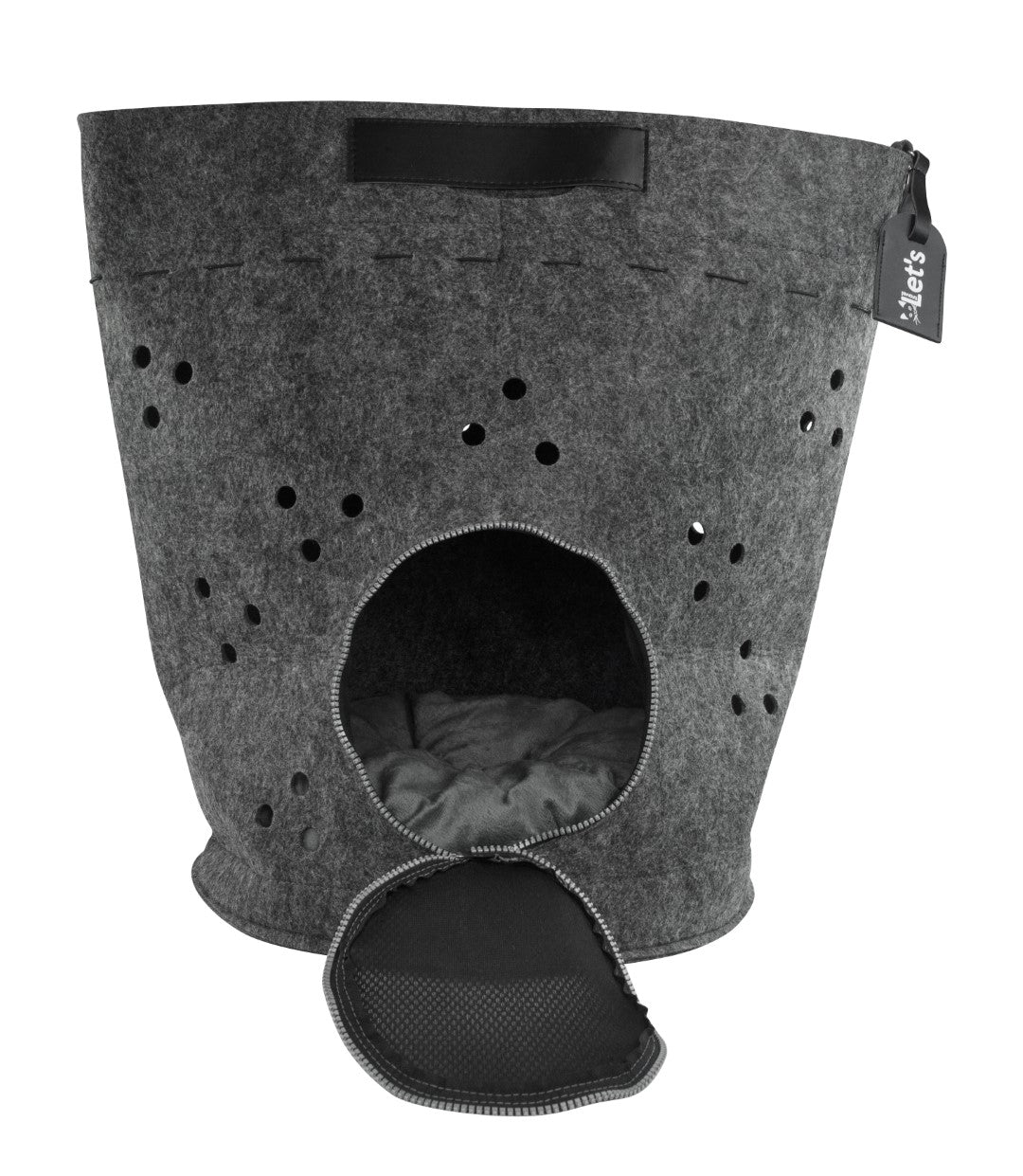 Katzentasche Let's Sleep, Anthrazit, 50 cm hoch, Boden 36 cm, inkl. Kissen