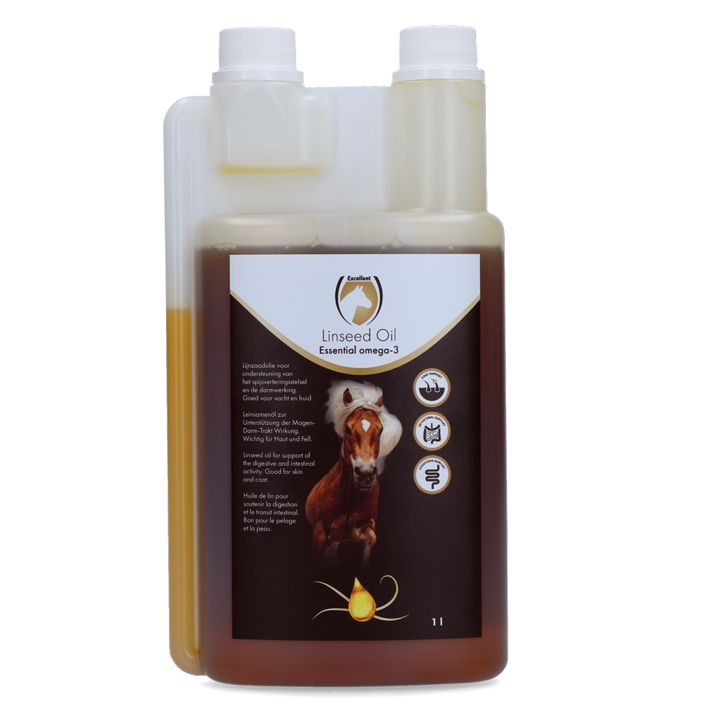 Excellent Horse Leinsamenöl, Ergänzungsfuttermittel für Pferde, 1 l