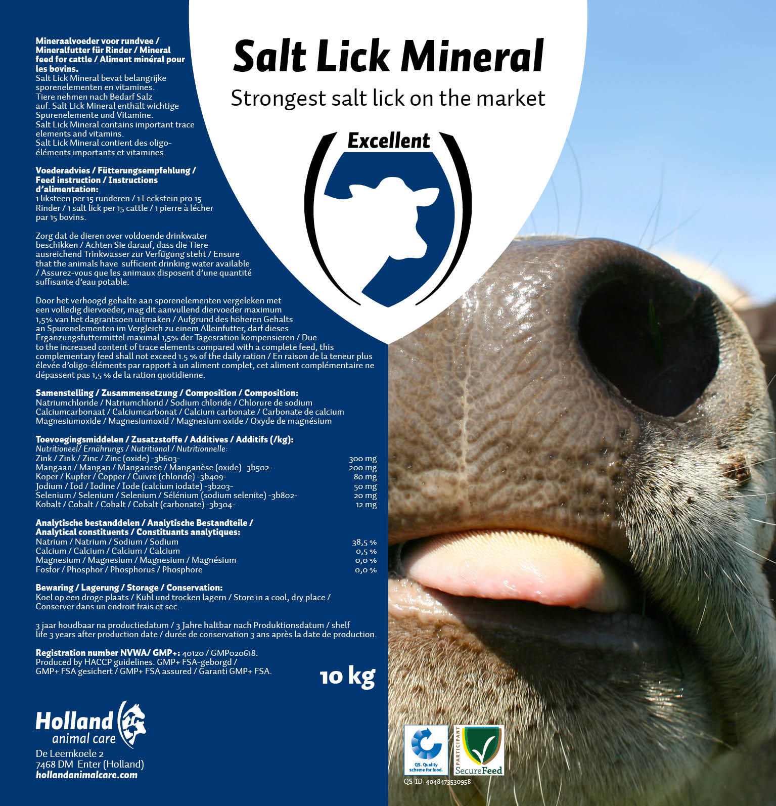 Excellent Mineral-Leckstein für Rinder 10 kg