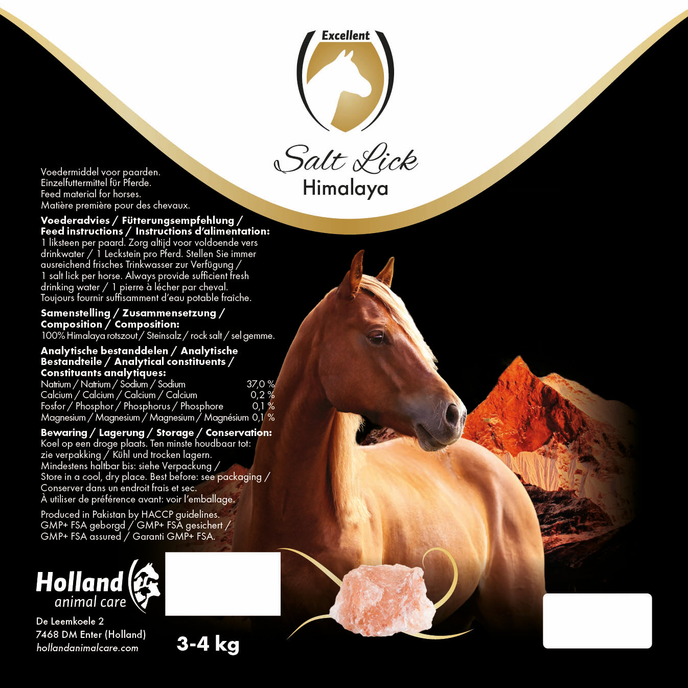 Excellent Horse Himalaya Salzleckstein für Pferd, Natursalz zur Mineralstoffversorgung