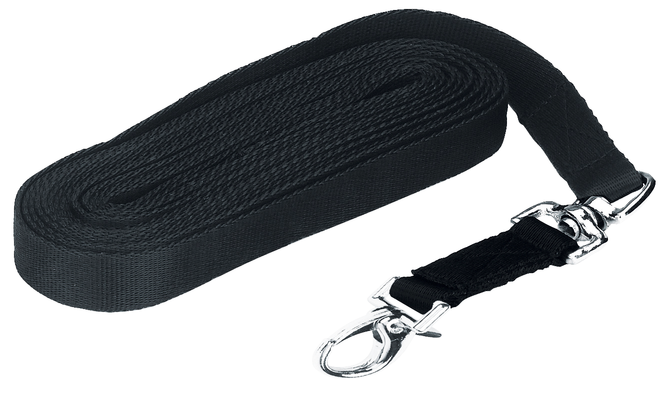 Longierleine, schwarz, Karabiner, 7,5 m