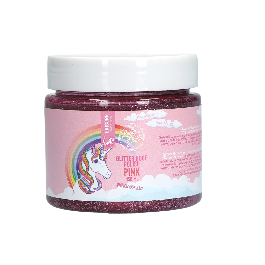 Lucky Horse Huflack, Glitzer, rosa, 150 ml