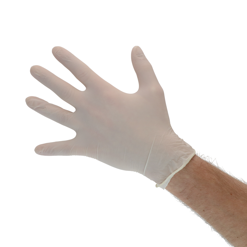 Latexhandschuh, gepudert, lebensmittelecht, Größe M (7-8), 100 Stk
