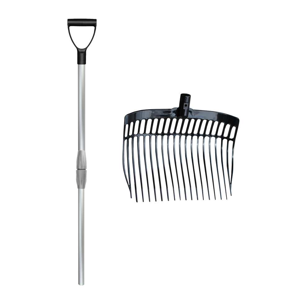 Dunggabel mit Stiel, Kunststoff, Aluminium, schwarz