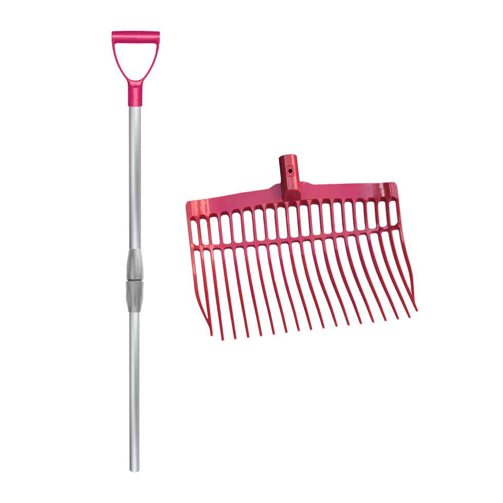 Vplast Dunggabel mit Stiel, Kunststoff, Aluminium, rosa