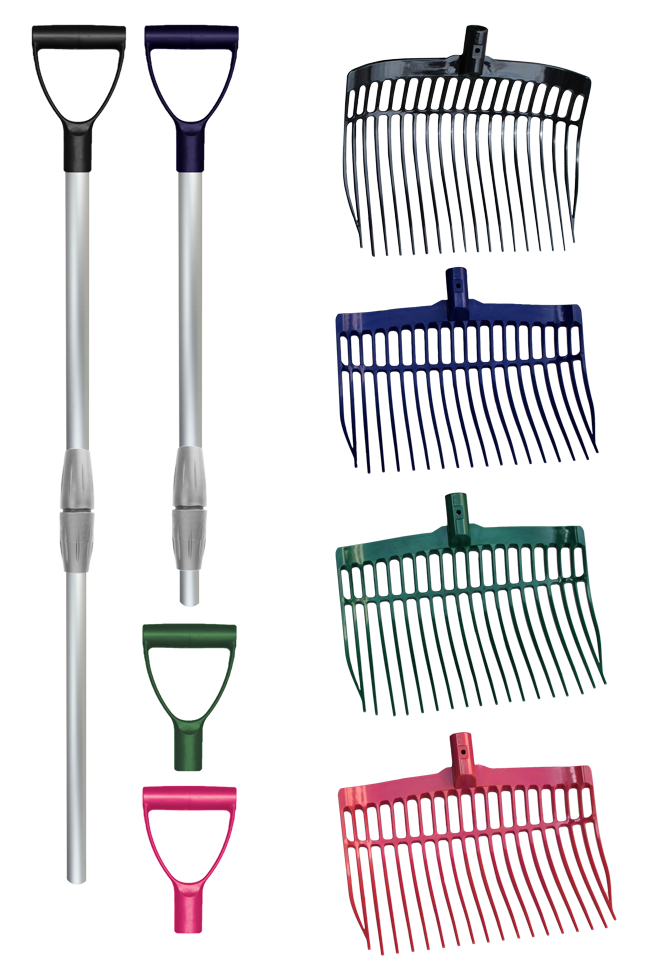 Vplast Dunggabel mit Stiel, Kunststoff, Aluminium, rosa