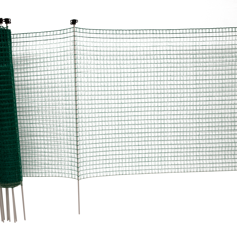 Trennnetz für kleine Tiere, 20 m, Höhe 80 cm, Maschenweite 2,5–3 cm, 12 Pfosten, UV-beständiges Polyethylen