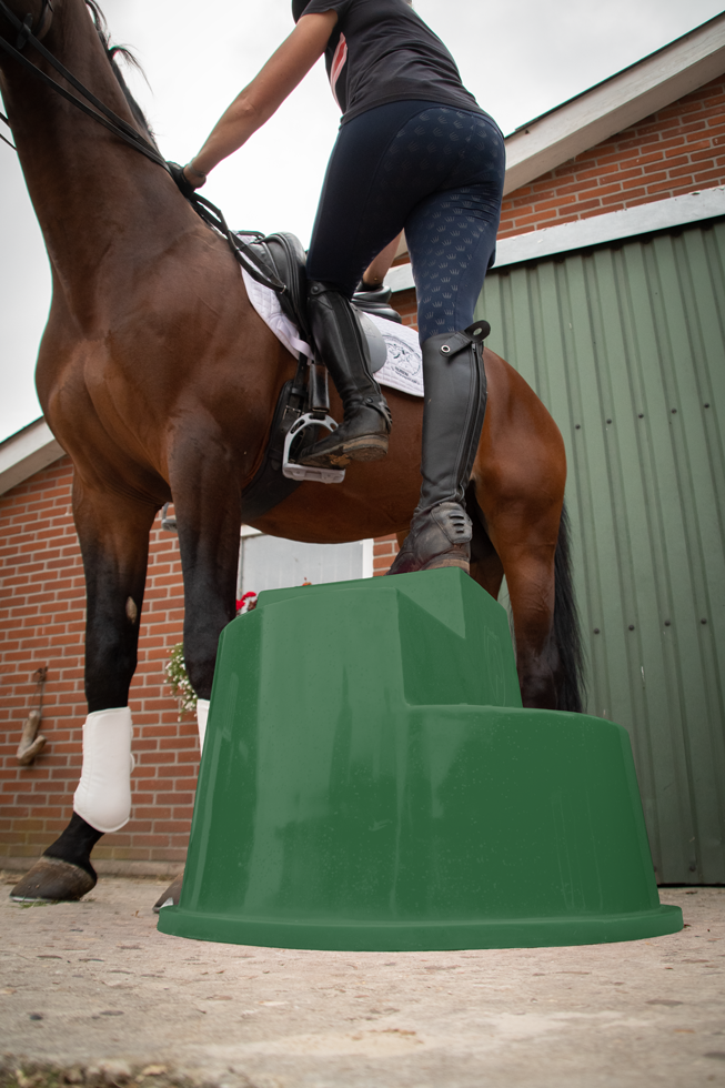 Excellent Horse Aufstiegshilfe, 3 Stufen, grün, Höhe 55 cm, Ø 60 cm