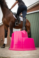 Excellent Horse Aufstiegshilfe, 3 Stufen, rosa, Höhe 55 cm, Ø 60 cm, max. Belastung 120 kg