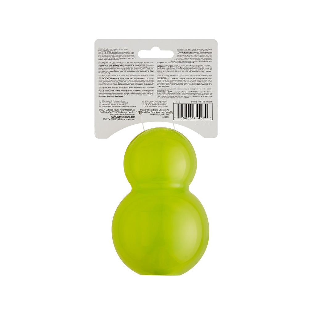 Outward Hound Double-Tuff, Kauspielzeug, L, grün, 12 x 7,5 cm