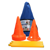 Pawise Agility Trainingsset für Hunde, 6 Pylonen Ø23 x 30 cm, 3 Hürden 78 cm