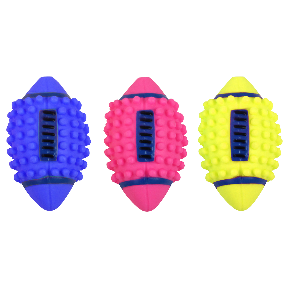 Pawise Hundespielball, Vinyl, Noppen, Quietscher, oval, 12,5 cm