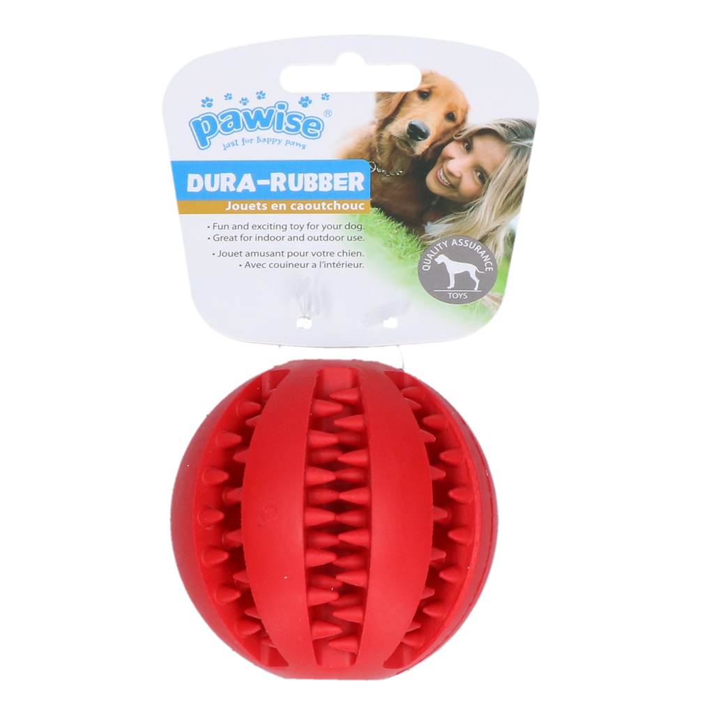 Pawise Hundeball, Dura-Rubber, rot, Ø 7,5 cm