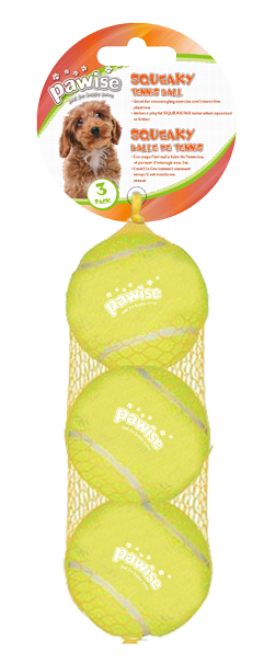 Pawise Tennisball, Quietscher, Ø 6 cm, 3 Stk