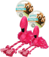 Pawise Hundespielzeug Flamingo, Plüsch, Tau-Seil, Quietscher, Large, 38 x 20 x 10 cm