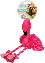 Pawise Hundespielzeug Flamingo, Plüsch, Tau-Seil, Quietscher, Large, 38 x 20 x 10 cm