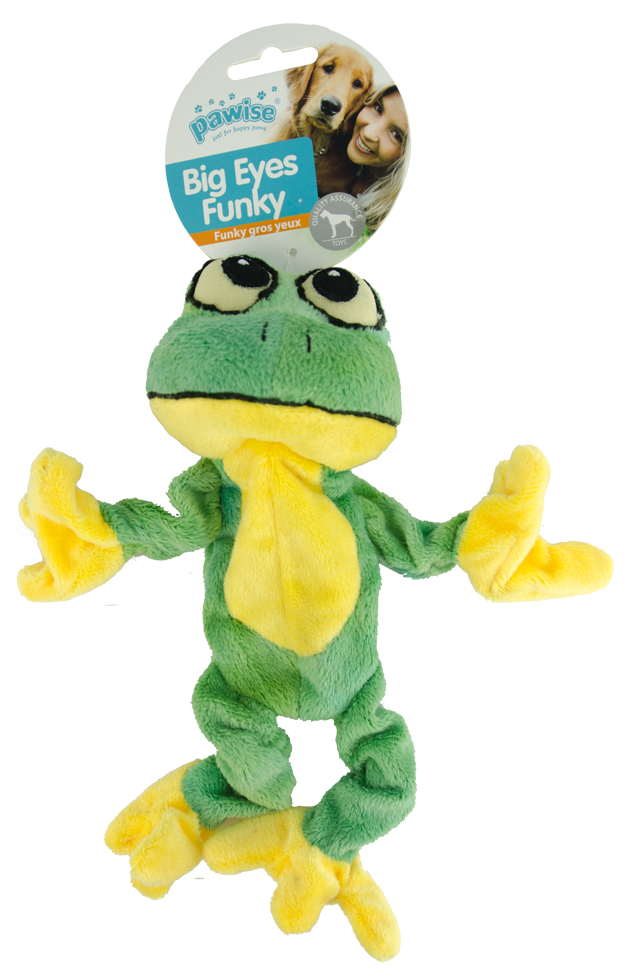 Pawise Hundespielzeug Plüschfrosch, Quietschfunktion, elastische Beine, Größe S
