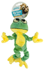 Pawise Hundespielzeug Plüschfrosch, Quietschfunktion, elastische Beine, Größe S