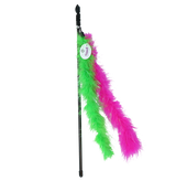 Pawise Katzenspielzeug, Glitzer-Teaser, Federn, Stiellänge 45 cm, Gesamtlänge 110 cm