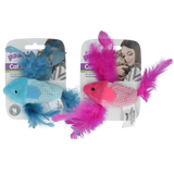 Pawise Katzenspielzeug Fisch, Plüsch, Catnip, Federn