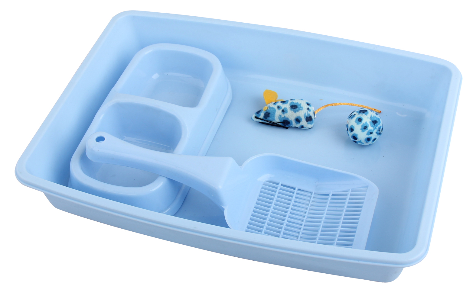 Pawise Kitten Starter Set, blau, 6,5 x 27 x 36,5 cm