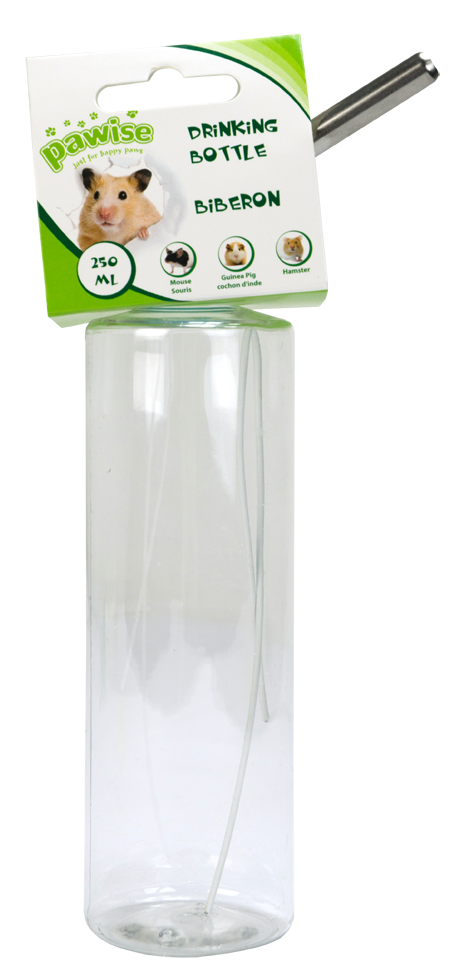 Pawise Trinkflasche, 250 ml, Ø 5 cm, für Mäuse, Hamster, Meerschweinchen