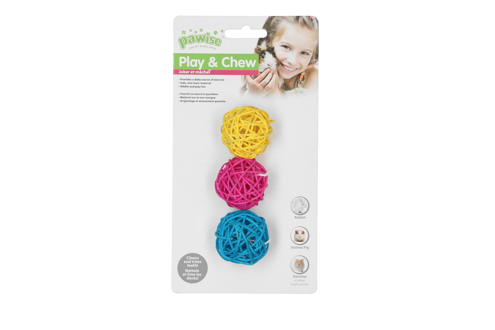 Pawise Nager-Spielball, Kauball, für Kaninchen, Meerschweinchen, Hamster
