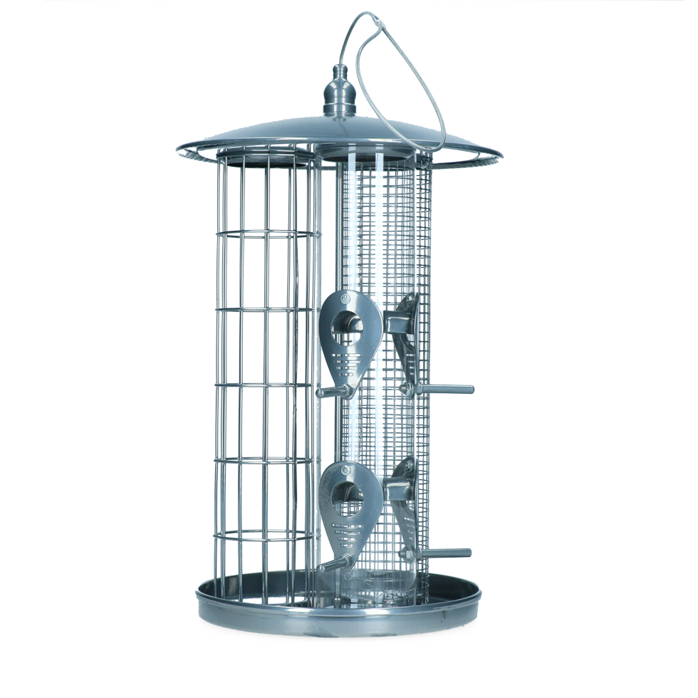 Pawise Vogelfutterspender, 3-fach, 21,5 x 21,5 x 36,5 cm