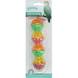 Pawise Hängespielzeug für Vögel und Kleintiere, 4 Bälle mit Glöckchen, 16 cm