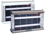 PestWest Chameleon 2x2 SSS Fliegenlampe, Edelstahl, Chromgitter, 4 x 15 W UV-A, 180 m²